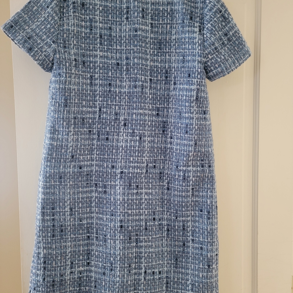 LOFT Blue Tweed Mini Dress - Picture 5 of 6